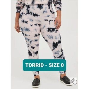 NWT Torrid Premium Legging Breast Cancer Awareness Fleece Lined Pink Tie Dye